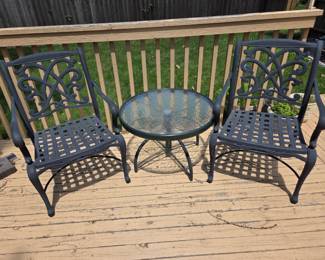 Glass Table with 2 Chairs