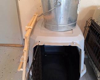 Dog Carrier, Stair Gate and Bucket