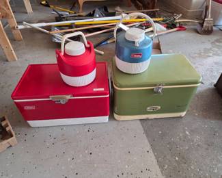 2 Coolers, 2 Water Jugs
