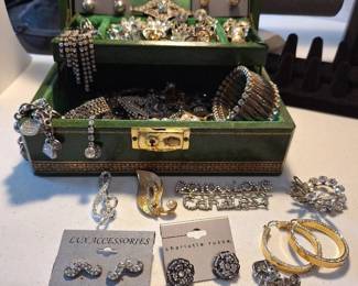 Old And New Rhinestone Jewelry Box