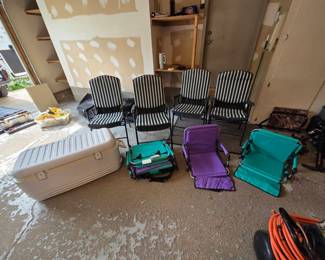 Cooler and Lawn Chairs