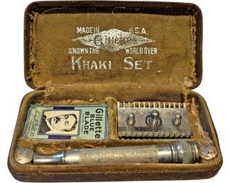 WWI Gillette Razor Khaki Set