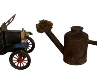 Vintage Oil Can, Torch, and Model Car