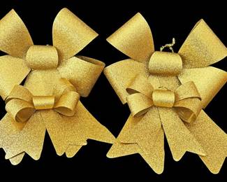 Gold Glitter Bows Large and Small