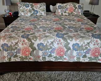 King size bedframe and box spring (mattress not for sale)