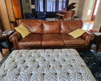 Williston Forge manufactured 92" Coggins Couch, full leather, down stuffed. $1500