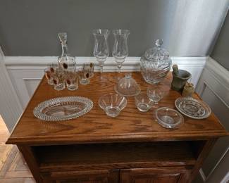 An example of some of the crystal and glassware
