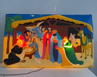 Large 3D Vintage Light Up Blow Mold Style Display Possibly by NOMA