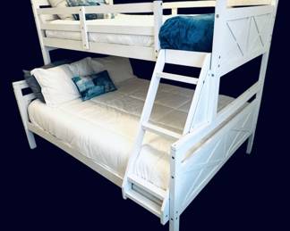 White Wooden Bunkbed with Ladder