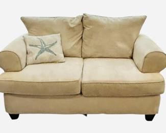 Ivory Colored Upholstered Love Seat