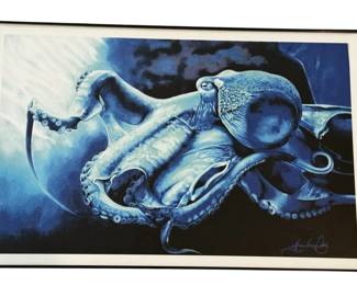 Framed Signed Octopus Print
