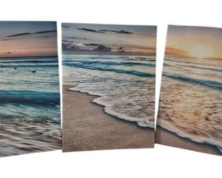 Three Ocean Themed Prints on Canvas