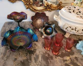 Northwood Carnival Fenton glass collection