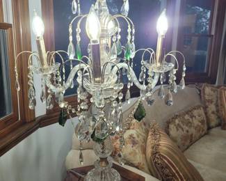 Beautiful Candelabra crystal glass lamp