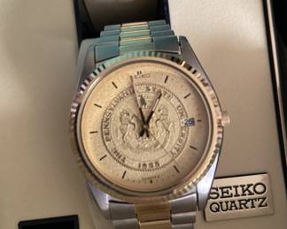 Rare Seiko commemorative Penn State watch. Never worn, receipt in box.