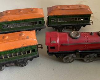 1930's Joy Line Engine & 3 Cars, Pre- Marx