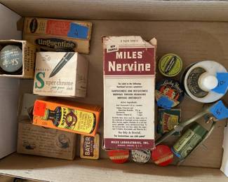 vintage tins and bottles