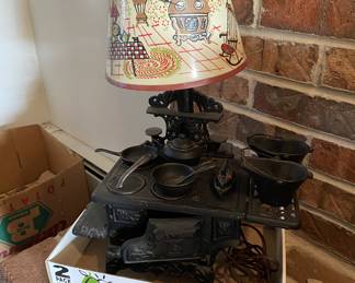 Iron Stove Lamp w/ accessories