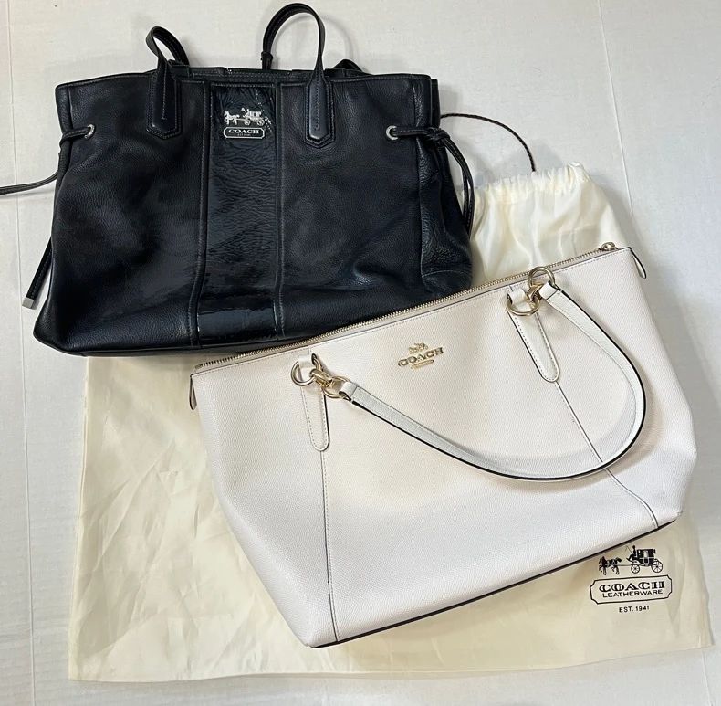 001 Black White Coach Purses AUTHENTIC