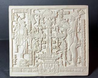 Mayan Tree Of Life Relief Plaque Palenque, Mexico
