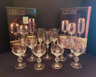 Cellini Gold Rimmed Stemware More