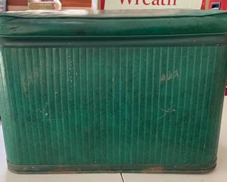 Vintage Faux Leather Storage Bin 