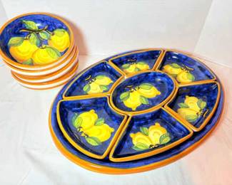 Pascal Ravello Lemon Bowls And Serving Plate Made In Italy