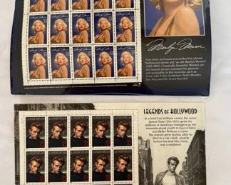 Collectible Marilyn Monroe James Dean Stamps 