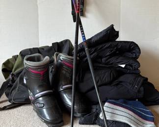 Ski Boots, Sticks, Pants, And Other Gear LXL