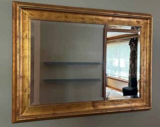 44 x 33 Mirror w Distressed Goldtone Frame 