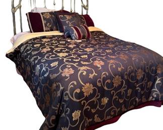 Gold Tone Metal Headboard And Full Sized Bed Frame