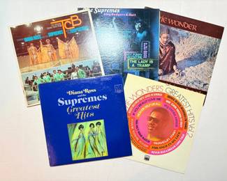 Vinyl Records Diana Ross, The Supremes, And Stevie Wonder