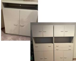 Three Grey Sturdy Heavy Cabinets
