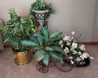 Metal Decor With Faux Plants