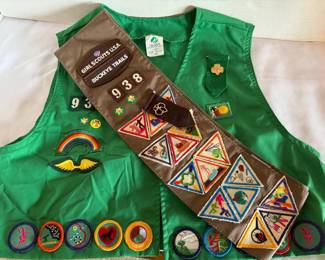 Girl Scout Sashes With Patches Sewn On 