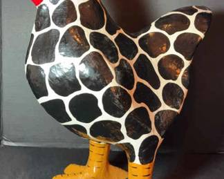 Paper Mache Rooster Extravagant and Large
