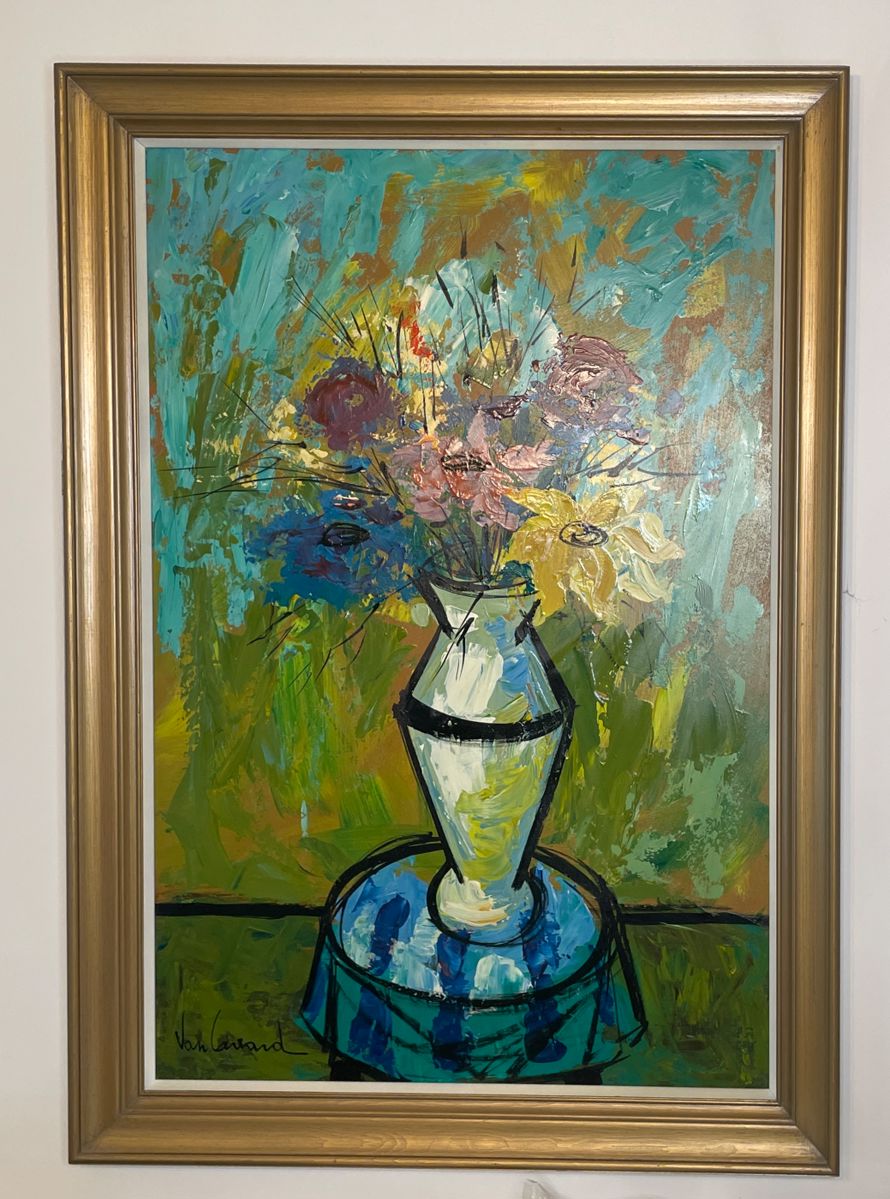 Framed painting signed vintage
