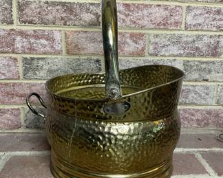 Hammered brass coal scuttle