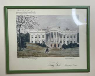 The President’s House, Washington - framed & signed Jimmy & Rosalyn Carter