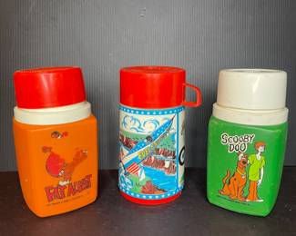 Fat Albert, Evil Kneivel, & Scooby Doo vintage Thermos