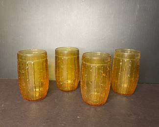Tahiti bamboo amber glassware