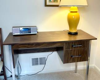 Vtg. 1970's desk with chrome legs