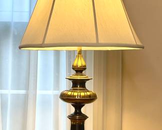 Neoclassical brass table lamps (2)