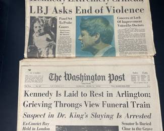 The Washington Post RFK June 1968 vintage newspapers