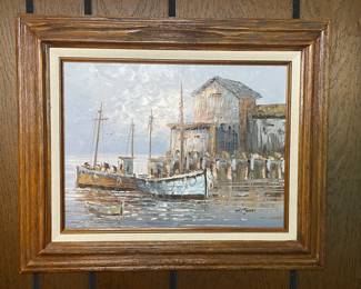 Framed vintage painting signed W. Jones