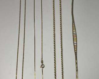 14k and 18k gold necklaces & bracelet