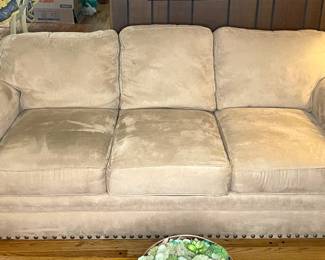 Faux suede 3 seat sofa