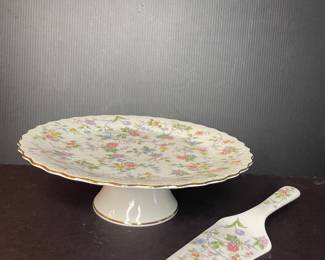 Sadek by Andrea cake stand and cake server vtg