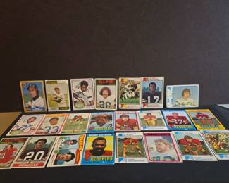 Vintage Topps football trading cards