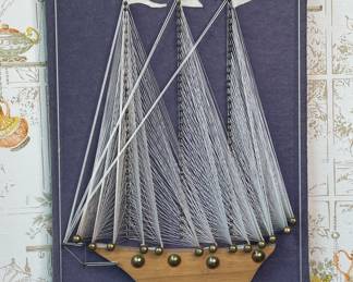 Vintage ship string art